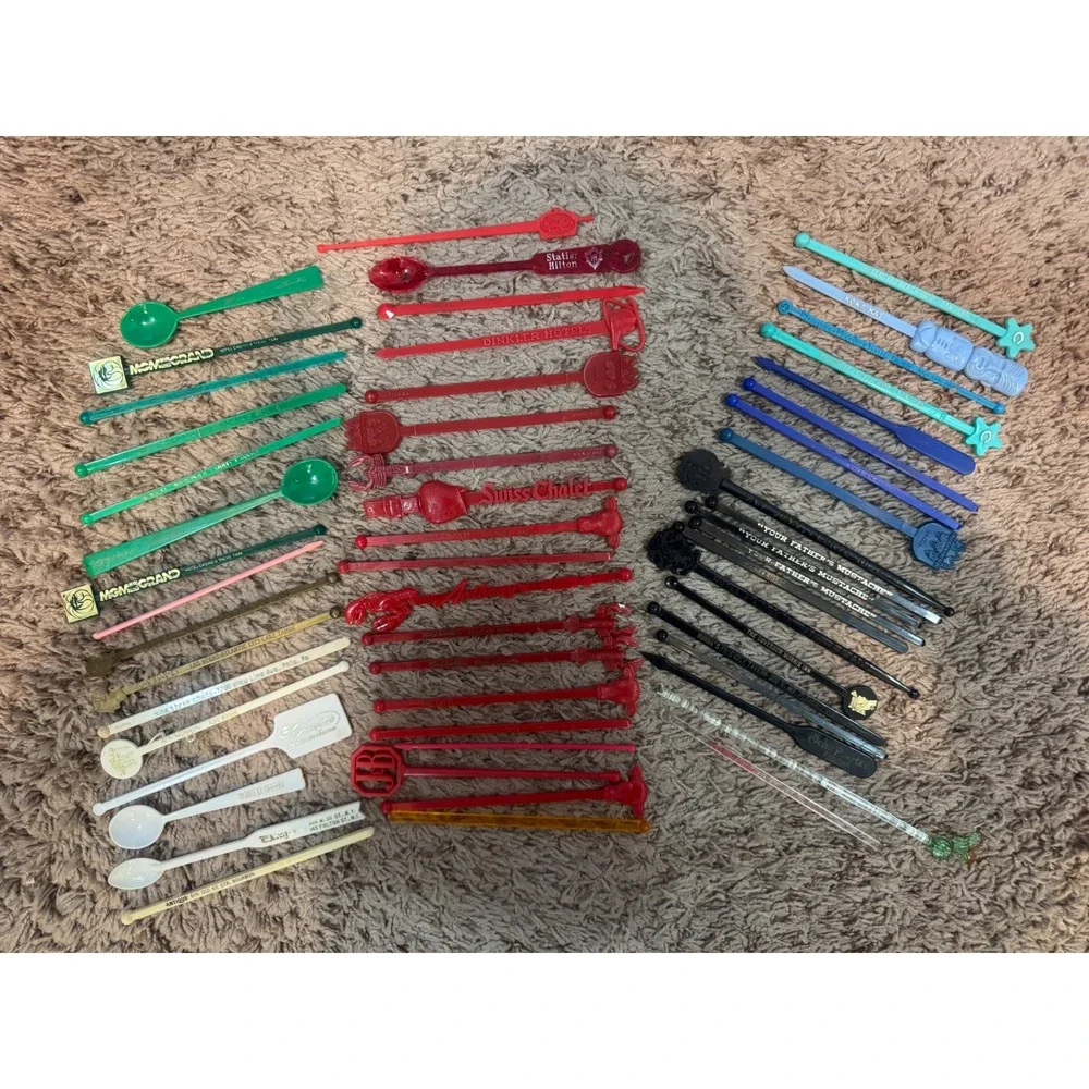 Vintage Swizzle Sticks Lot of 50+ Advertising Bar Hotel‎ Casino Vegas